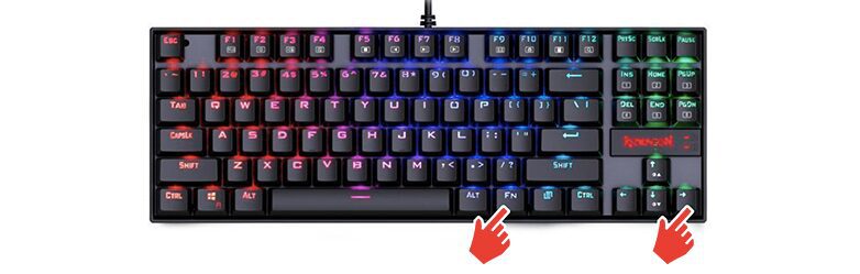 How to change color on Redragon keyboard - Fn+Right arrow